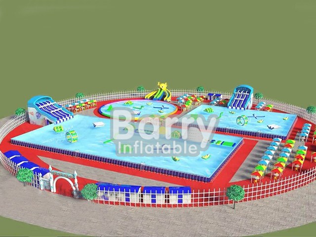 China Inflatable Water Games Park , Metal Frame Pool Water Park BY-AWP-102